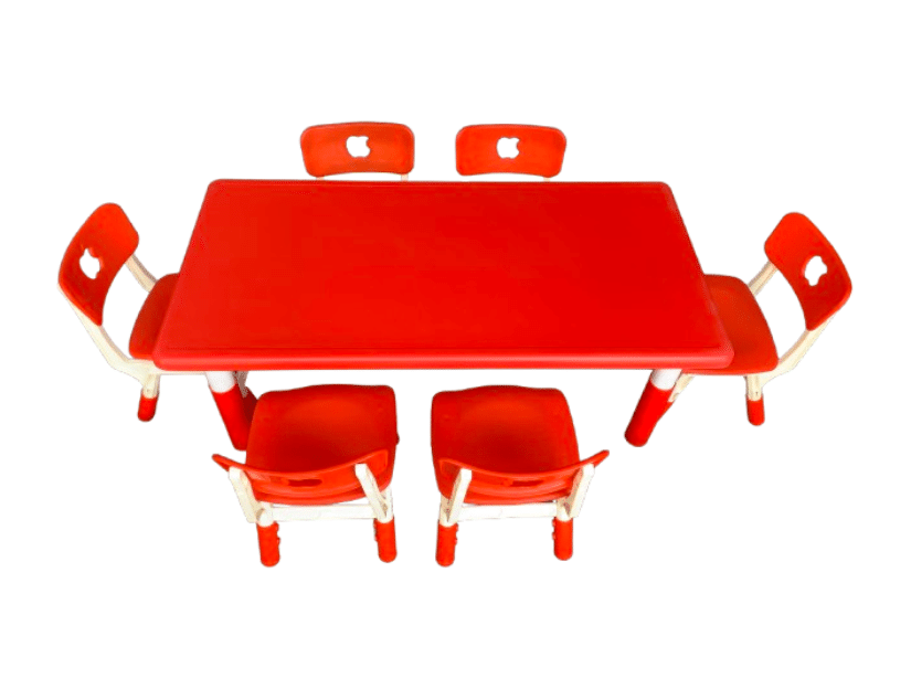 Red Daycare Table and Chairs
